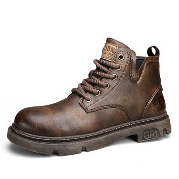 Ανδρικές κοντές μπότες βρετανικού στυλ 2024 Νέα φθινοπωρινή χειμερινή μόδα ρετρό μπότες μοτοσικλέτας Outdoor Street Trend Casual παπούτσια Αντιολισθητικά
