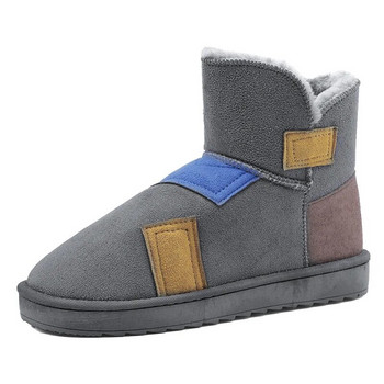 Ανδρικές γυναικείες μπότες χιονιού σε στυλ Beggar Χειμώνας 2024 Νέα βελούδινα ζεστά βαμβακερά παπούτσια για ζευγάρια άνετα Flat casual παπούτσια