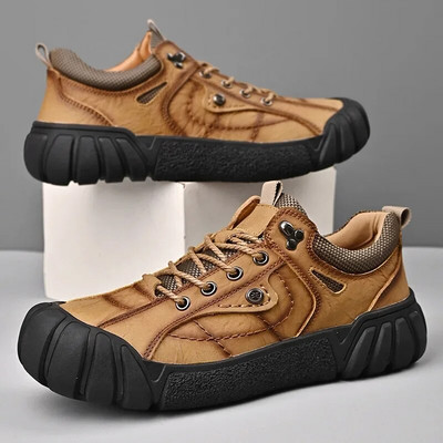 Pantofi de alpinism pentru bărbați, noi 2024, în stil britanic, în aer liber, anti-alunecare, confortabile, talpă groasă, pantofi sport casual, vacanță de călătorie