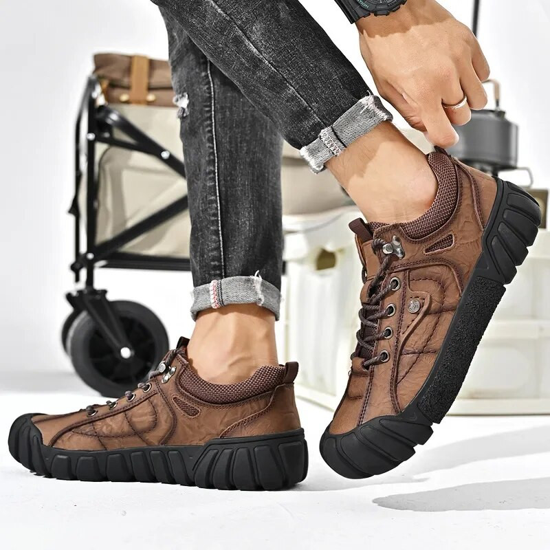 Pantofi de alpinism pentru bărbați, noi 2024, în stil britanic, în aer liber, anti-alunecare, confortabile, talpă groasă, pantofi sport casual, vacanță de călătorie