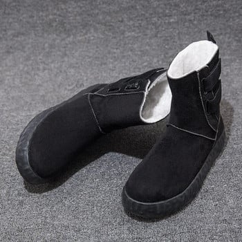 Ανδρικά μαύρα κορεάτικα βαμβακερά παπούτσια Νέα χειμωνιάτικα βελούδινα μονωτικά μποτάκια για χιόνι Ανθεκτικά στο κρύο Ανθεκτικά στη φθορά Flats Casual παπούτσια