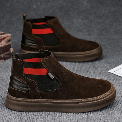 Meeste vintage Chelsea lühikesed saapad 2024, sügisene Briti stiilis mood Kerged libisemisvastased lamedad jalanõud vabaajaspordiks