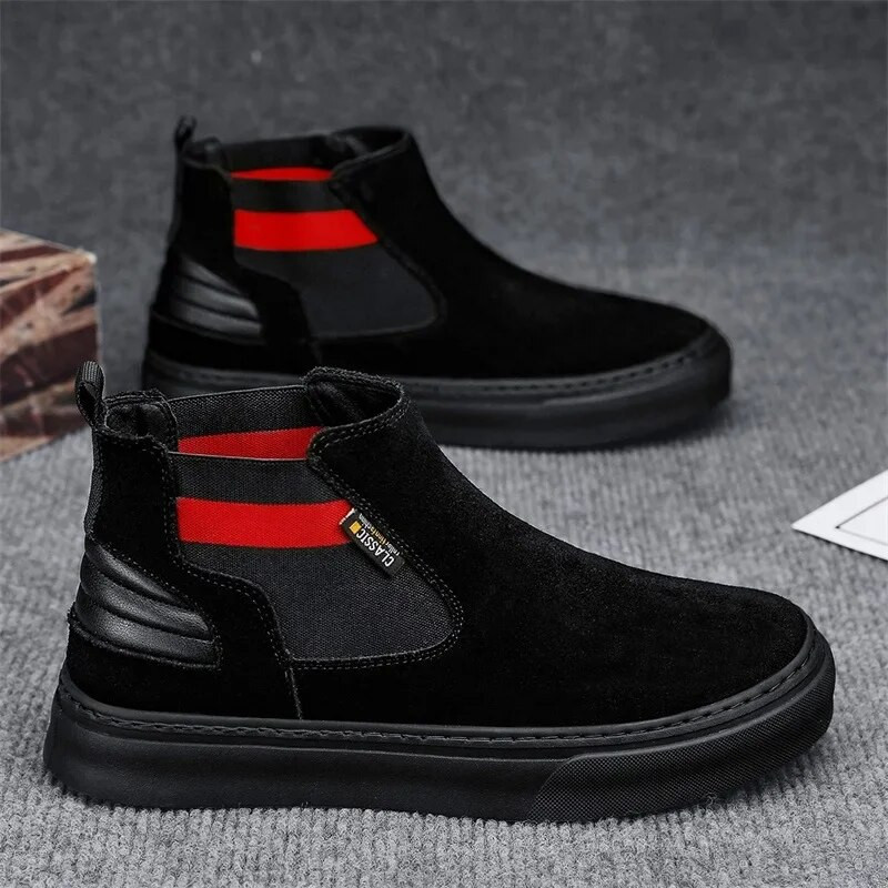 Meeste vintage Chelsea lühikesed saapad 2024, sügisene Briti stiilis mood Kerged libisemisvastased lamedad jalanõud vabaajaspordiks