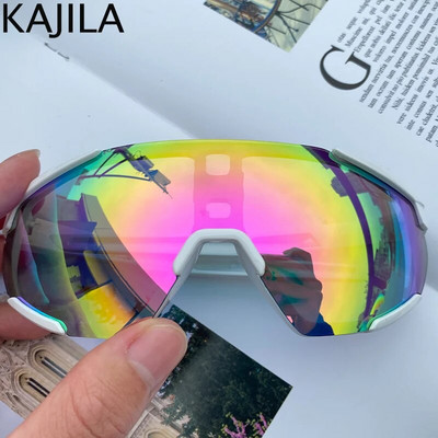 Ochelari de soare sport fără montură pentru femei 2023, la modă, cu scut antivânt, dreptunghiulare, ochelari de soare pentru bărbați, în aer liber, ochelari de călărie pe munte