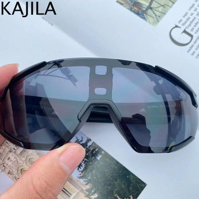 Ochelari de soare sport fără montură pentru femei 2023, la modă, cu scut antivânt, dreptunghiulare, ochelari de soare pentru bărbați, în aer liber, ochelari de călărie pe munte