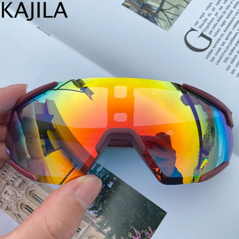 Moteriški sportiniai akiniai nuo saulės be rėmelių 2023 m. Nauji madingi nuo vėjo nepraleidžiantys skydo stačiakampiai akiniai nuo saulės vyrams lauke kalnų jojimo akiniai