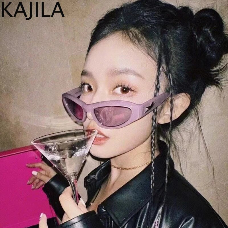 Y2K Star sporta saulesbrilles sievietēm vīriešiem 2023. gada luksusa zīmola Cyber Punk saulesbrilles sievietēm