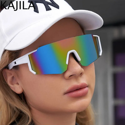 Oversized Rimless Sport Sunglasses Women 2023 New Fashion Frameless Shield Sun Glasses For Men Outdoor Bicycle Mountain Eyewear