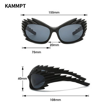 KAMMPT Y2k Στρογγυλό γυαλιά ανδρικής μόδας Γυναικεία μόδα Νέος καθρέφτης Hedgehog αθλητικά γυαλιά ηλίου Γυαλιά μοντέρνα επώνυμα σχέδια ποδηλατικές αποχρώσεις