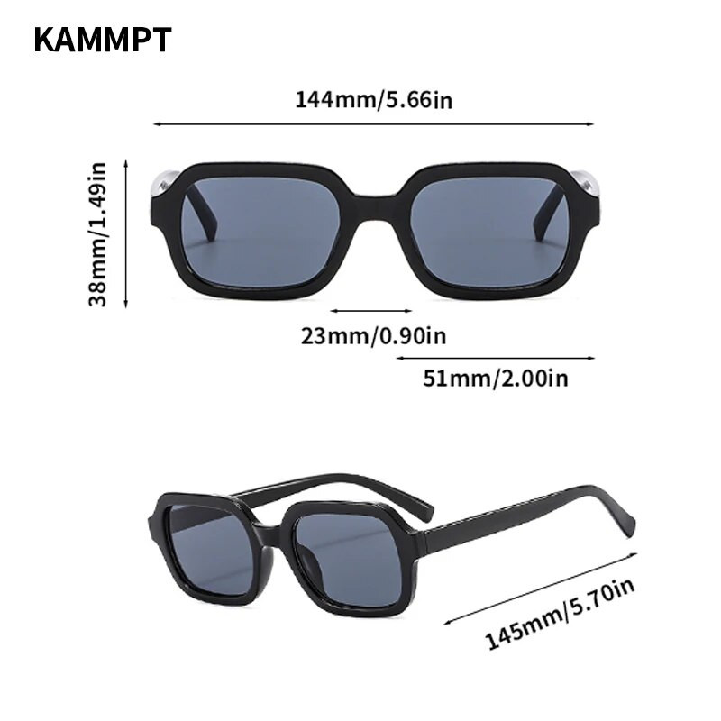 KAMPT Vintage ορθογώνια γυαλιά ηλίου Γυναικεία μοντέρνα ρετρό καραμέλες χρωματικές αποχρώσεις Γυαλιά γυαλιά μόδας πολυτελές εμπορικό σήμα UV400 γυαλιά ηλίου
