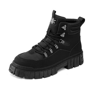 Χειμερινές μπότες για άντρες 2023 Ανδρικές μπότες βρετανικού στιλ υψηλής ποιότητας Αντιολισθητικές μπότες πεζοπορίας με χοντρή σόλα Κομψές ψηλές μπότες ερήμου