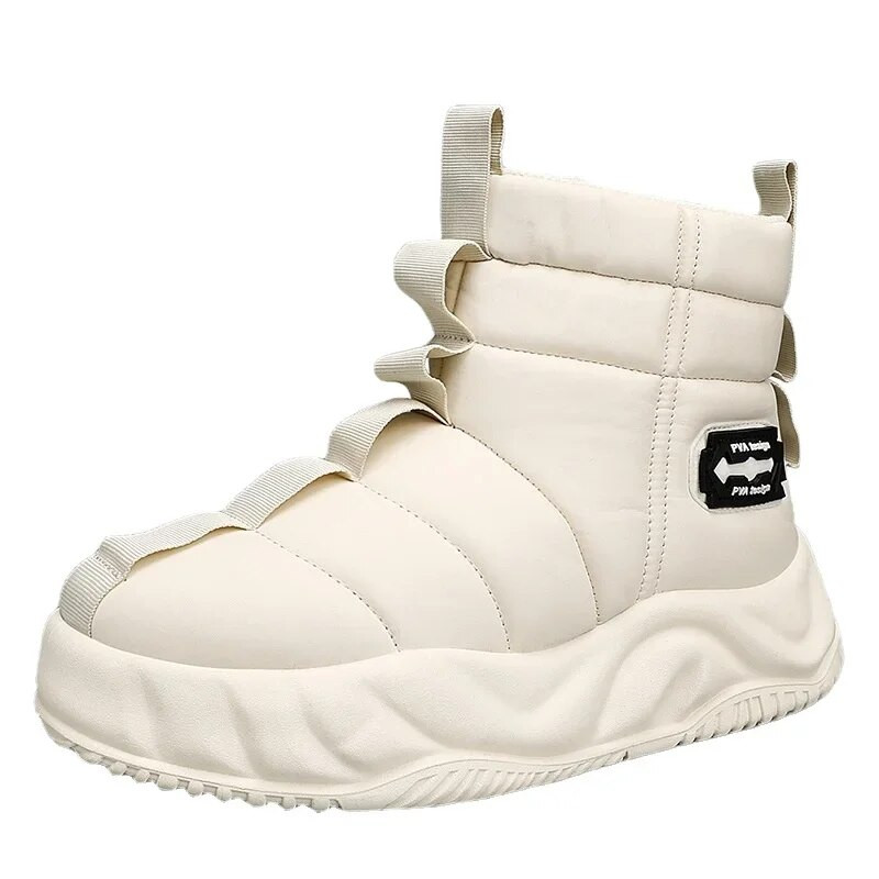 Ziemas silti sniega zābaki 2024. gada modes vīriešu plīša, silti, ērti, neslīdoši, bieza zole, kokvilnas apavi āra brīvdienu ikdienas apavi