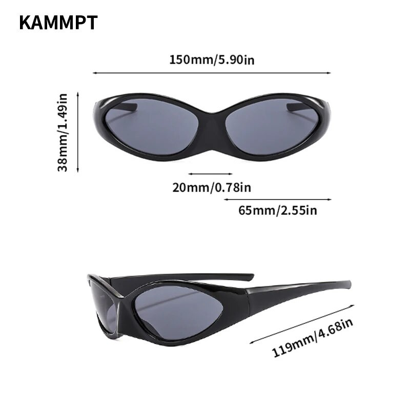 KAMMPT Y2k Goggle Sunglasses 2022 Fashion Vintage Steampunk vīriešu brilles Moderns zīmola dizains UV400 saulesbriļļu toņi sievietēm