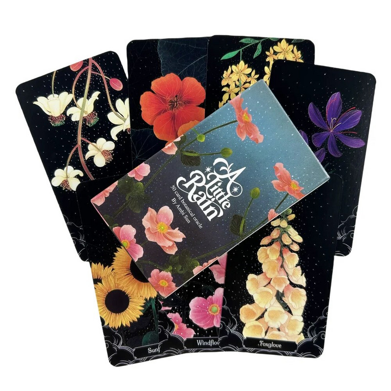 Mazs lietus 50 kāršu botāniskais orākuls Tarot angļu vīzijas zīlēšanas izdevums klāja Borad spēles