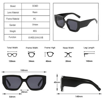 SO&EI Retro Oversized Γυναικεία γυαλιά ηλίου Cat Eye Σχεδιαστής μόδας Σκιές γυαλιών με φαρδιά πόδια UV400 Ανδρικά πολύχρωμα γυαλιά ηλίου