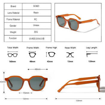 SO&EI Модни квадратни дамски слънчеви очила Vintage Glasses Frame Trending Clear Tea Beige Eyewear Men Shades UV400 Sun Glasses