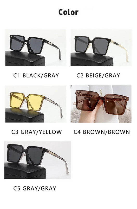 Liela izmēra polaroīda žalūzijas saulesbrilles vīriešiem modes kvadrātveida saulesbrilles retro retro stila brilles sievietēm sievietēm Lentes De Sol