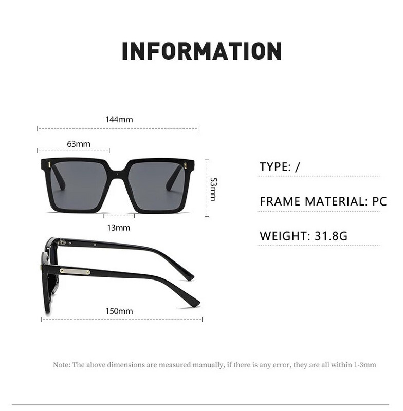 Liela izmēra polaroīda žalūzijas saulesbrilles vīriešiem modes kvadrātveida saulesbrilles retro retro stila brilles sievietēm sievietēm Lentes De Sol