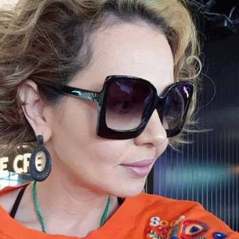 2023 Модни големи слънчеви очила с голяма рамка Дамски маркови дизайнерски пластмасови дамски градиентни слънчеви очила gafas de sol mujer UV400