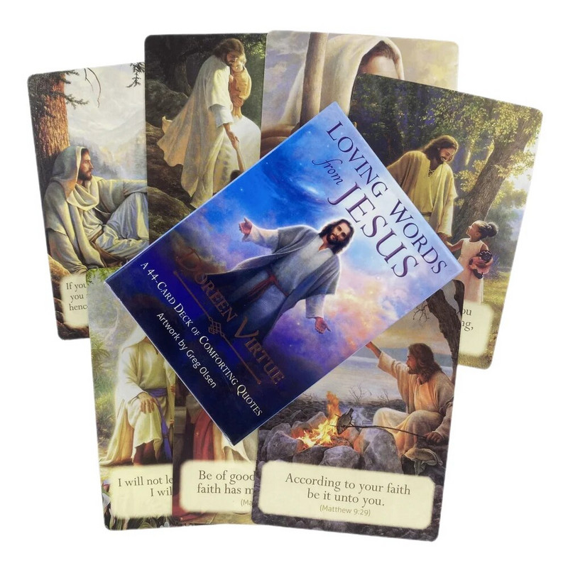 Loving Words From Jesus Oracle Cards A 44 Tarot English Visions Divination Edition Špil Borad Igranje igara