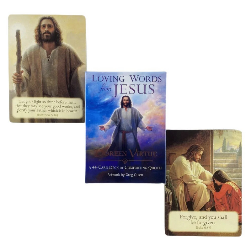 Loving Words From Jesus Oracle Cards A 44 Tarot English Visions Divination Edition Špil Borad Igranje igara