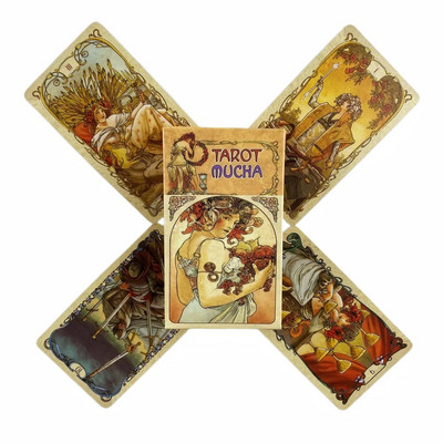 Tarot Mucha Cards A 78 Oracle English Visions Divination Edition Borad Παίζοντας Παιχνίδια