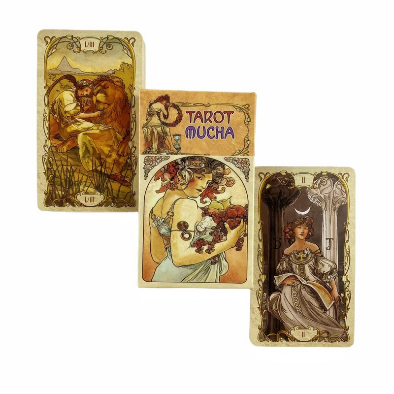 Tarot Mucha Cards 78 Oracle English Visions Divination Edition Borad spēļu spēles