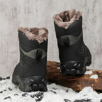 Алпинистки обувки Мъжки нови спортни обувки за планинарство за свободното време на открито Зимни високи плюшени топли памучни обувки Нехлъзгащи се пътуващи