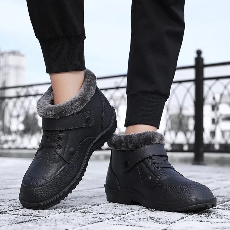 Pagyvenusiems žmonėms Medvilniniai batai Vyriški Žieminiai pliušiniai Neperšlampami Šilti Sniego Batai Lauke Pastorinti Neslystantys Medvilniniai Batai Patogūs