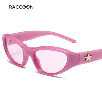 Μόδα τολμηρά γυαλιά ηλίου Y2K Γυναικεία Αστέρια Διακόσμηση Αθλητικά Γυαλιά Ηλίου Ανδρικά Vintage Φουτουριστικές ροζ αποχρώσεις Νέα πολυτελής επωνυμία Streetwear