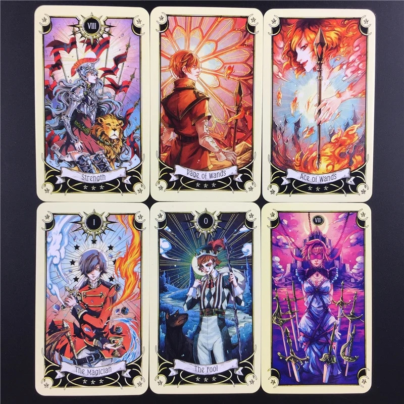 Mystical Manga Cards Tarot Deck Supplies English Board Game Party Playing With PDF Guidebook