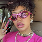 Y2K Mirror Pink Shades Ochelari de sport Vintage Luxury Brand Designer Ochelari de soare Femei Pentru Bărbați Trendy Punk Călărie Conducere Sticla de soare