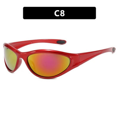 Y2K Mirror Pink Shades Ochelari de sport Vintage Luxury Brand Designer Ochelari de soare Femei Pentru Bărbați Trendy Punk Călărie Conducere Sticla de soare