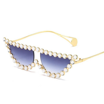 Rhinestone Rays Cat Eye Дамски прозрачни горещи модни слънчеви очила Луксозна марка Дизайнерски аксесоари UV400