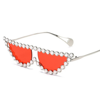 Rhinestone Rays Cat Eye Дамски прозрачни горещи модни слънчеви очила Луксозна марка Дизайнерски аксесоари UV400