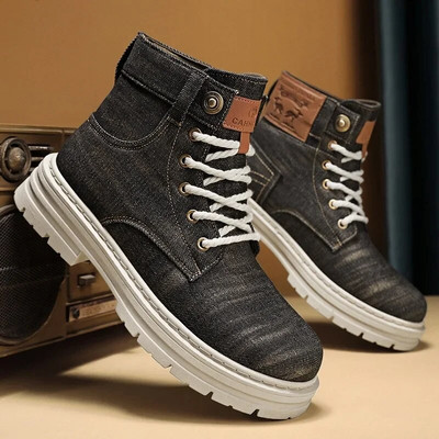 Vīriešu Martin Denim Īsi zābaki 2024 Jauns rudens ziemas mode britu stils biznesa zābaki āra ielas ikdienas apavi ceļojumi