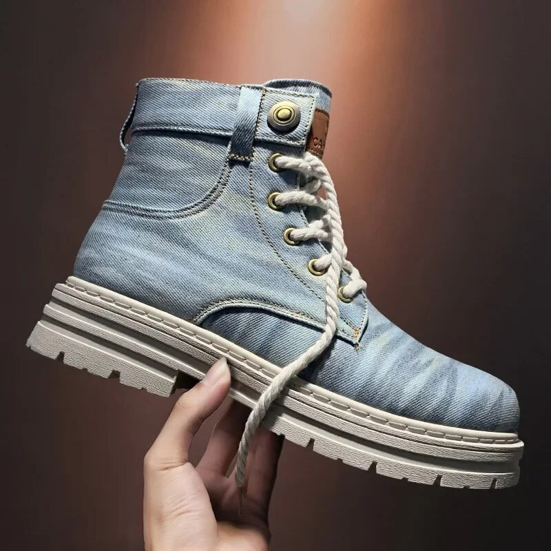 Vīriešu Martin Denim Īsi zābaki 2024 Jauns rudens ziemas mode britu stils biznesa zābaki āra ielas ikdienas apavi ceļojumi