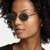 Dimanta ovālas mazas saulesbrilles sievietēm Luksusa zīmolu dizaineru vintage bezrāmju saulesbrilles vīriešiem Modes plakanu augšējo toņu brilles