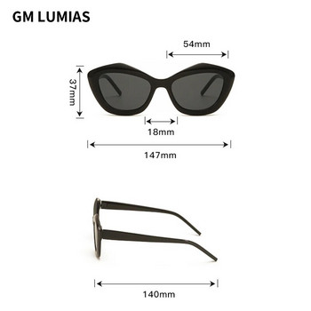 GM LUMIAS Винтидж модни слънчеви очила Дамски 2023 Нови Ins Популярни бонбонени нюанси Модерни смели дизайнерски очила за открито UV400