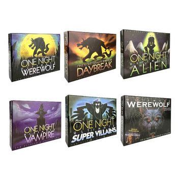One Night Ultimate Werewolf Cards Collection Настолна игра Alien Super Villains Edition Deck за парти игра
