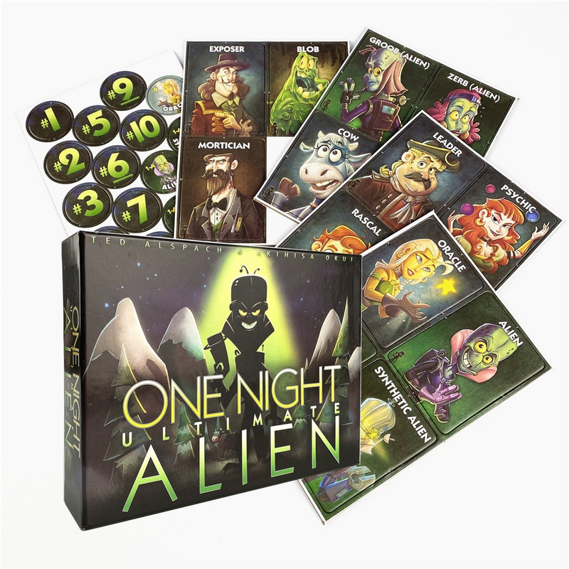One Night Ultimate libahundikaartide kollektsioon lauamäng Alien Super Villains Editioni tekk peol mängimiseks