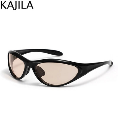 Y2K sporta panku saulesbrilles sievietēm vīriešiem, 2000. gada retro stila saulesbrilles sievietēm 2023. g. luksusa zīmola Wraparound Steampunk briļļu ēnas