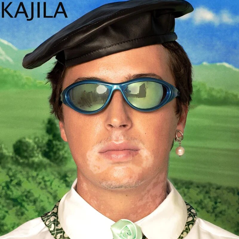 Y2K sporta panku saulesbrilles sievietēm vīriešiem, 2000. gada retro stila saulesbrilles sievietēm 2023. g. luksusa zīmola Wraparound Steampunk briļļu ēnas