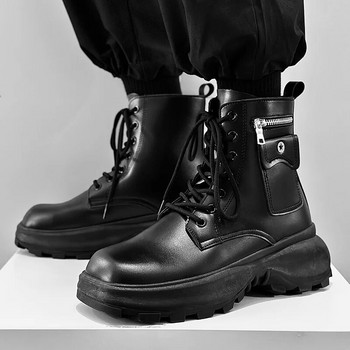 Ανδρικές μπότες μοτοσικλέτας βρετανικού στυλ Νέα τάση 2024 Φθινοπωρινές χειμερινές κοντές μπότες εργασίας Μόδα υπαίθρια παπούτσια δρόμου Πολυτελή άνετα