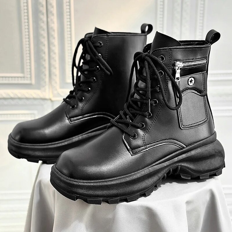Ανδρικές μπότες μοτοσικλέτας βρετανικού στυλ Νέα τάση 2024 Φθινοπωρινές χειμερινές κοντές μπότες εργασίας Μόδα υπαίθρια παπούτσια δρόμου Πολυτελή άνετα