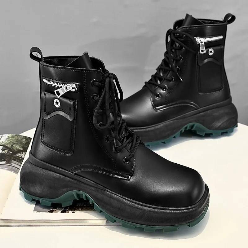 Ανδρικές μπότες μοτοσικλέτας βρετανικού στυλ Νέα τάση 2024 Φθινοπωρινές χειμερινές κοντές μπότες εργασίας Μόδα υπαίθρια παπούτσια δρόμου Πολυτελή άνετα