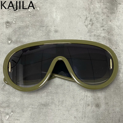 Oversized Wave Mask Üheosalised päikeseprillid Naiste Sport Y2K Punk päikeseprillid Daamile 2024 Luksusbränd Steampunk prillid kaitseprillid