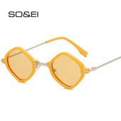 SO&EI Retro unikaalsed ebaregulaarsed ruudukujulised päikeseprillid meeste punk-klaasi ookeaniläätsega prillid UV400 trendikad naiste hip-hop päikeseprillid