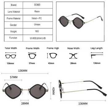 Μοναδικά ακανόνιστα τετράγωνα γυαλιά ηλίου SO&EI Retro Ανδρικά γυαλιά ηλίου Punk Clear Ocean Lens UV400 Trending γυναικεία γυαλιά ηλίου Hip Hop