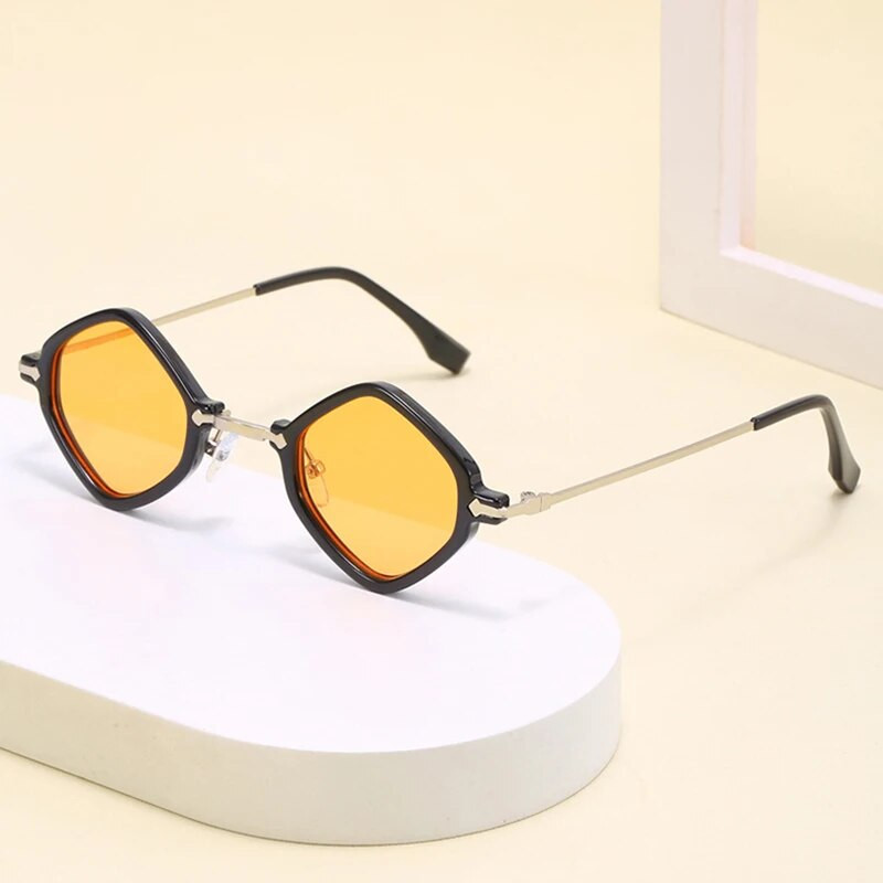 SO&EI Retro unikaalsed ebaregulaarsed ruudukujulised päikeseprillid meeste punk-klaasi ookeaniläätsega prillid UV400 trendikad naiste hip-hop päikeseprillid